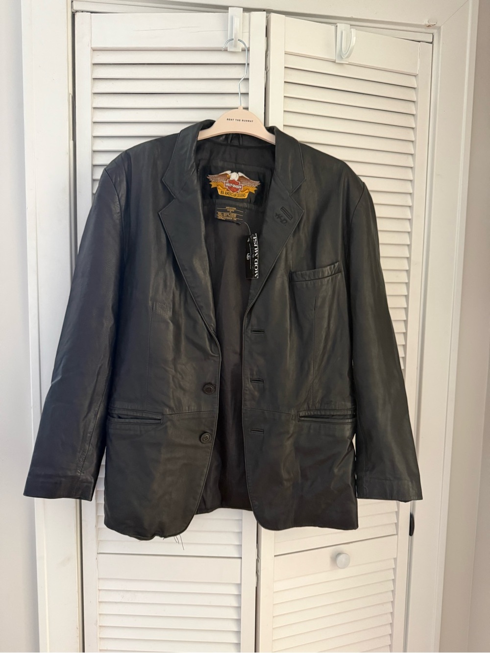 Harley-Davidson Black Leather Blazer Sport Coat
